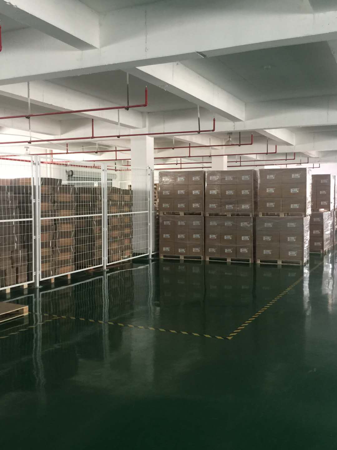 Finished goods and cartons stored in the Jiashan factory warehouse